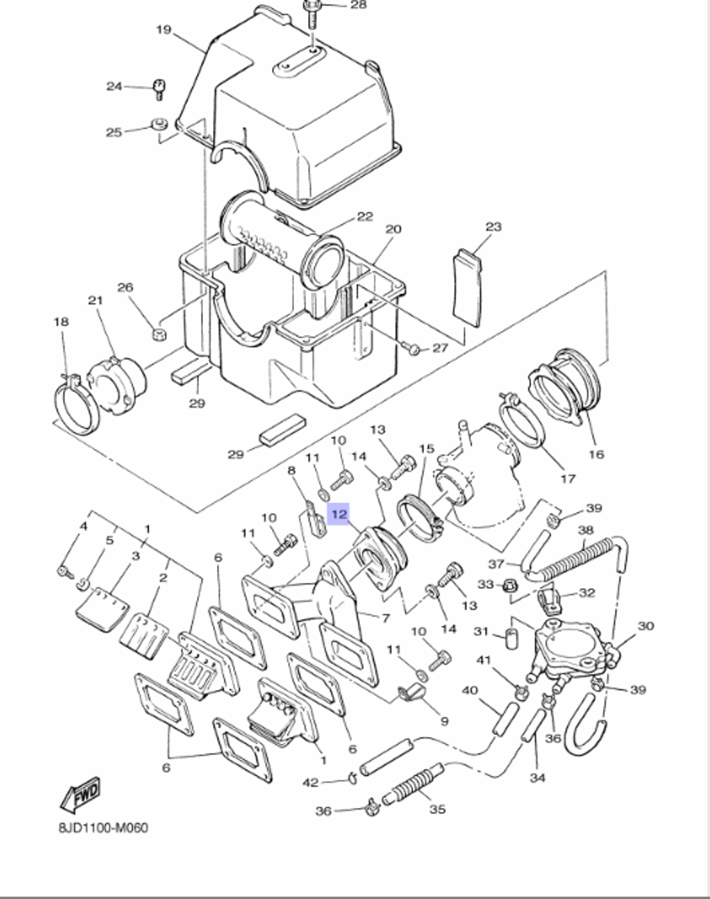 Патрубок Yamaha 8G8135550100