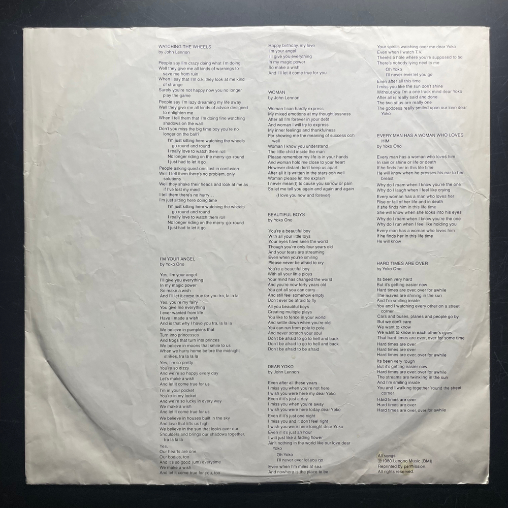 John Lennon & Yoko Ono ‎– Double Fantasy (Германия 1981г.)