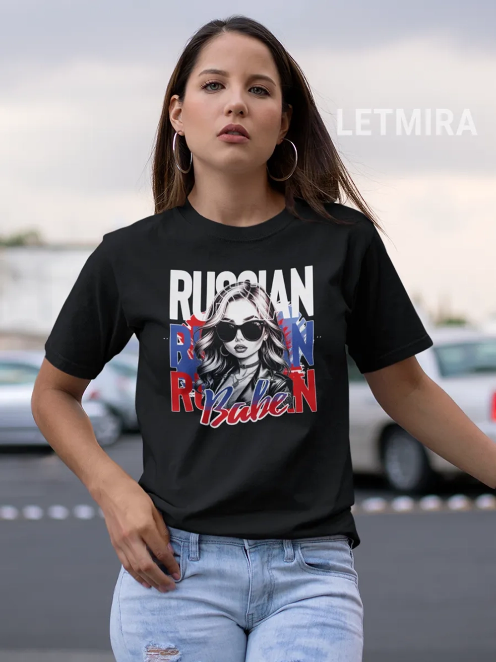 Футболка с принтом Матрёшка