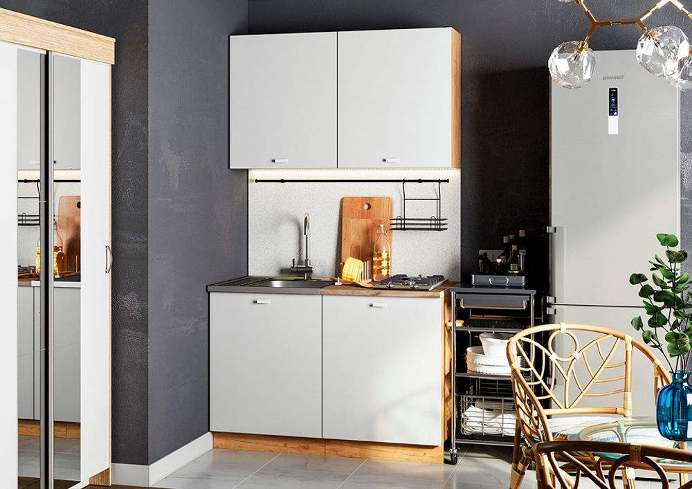 Кухонный гарнитур "Дана" 1,2м (дуб крафт золотой/белый), Интерьер Центр, г. Пенза