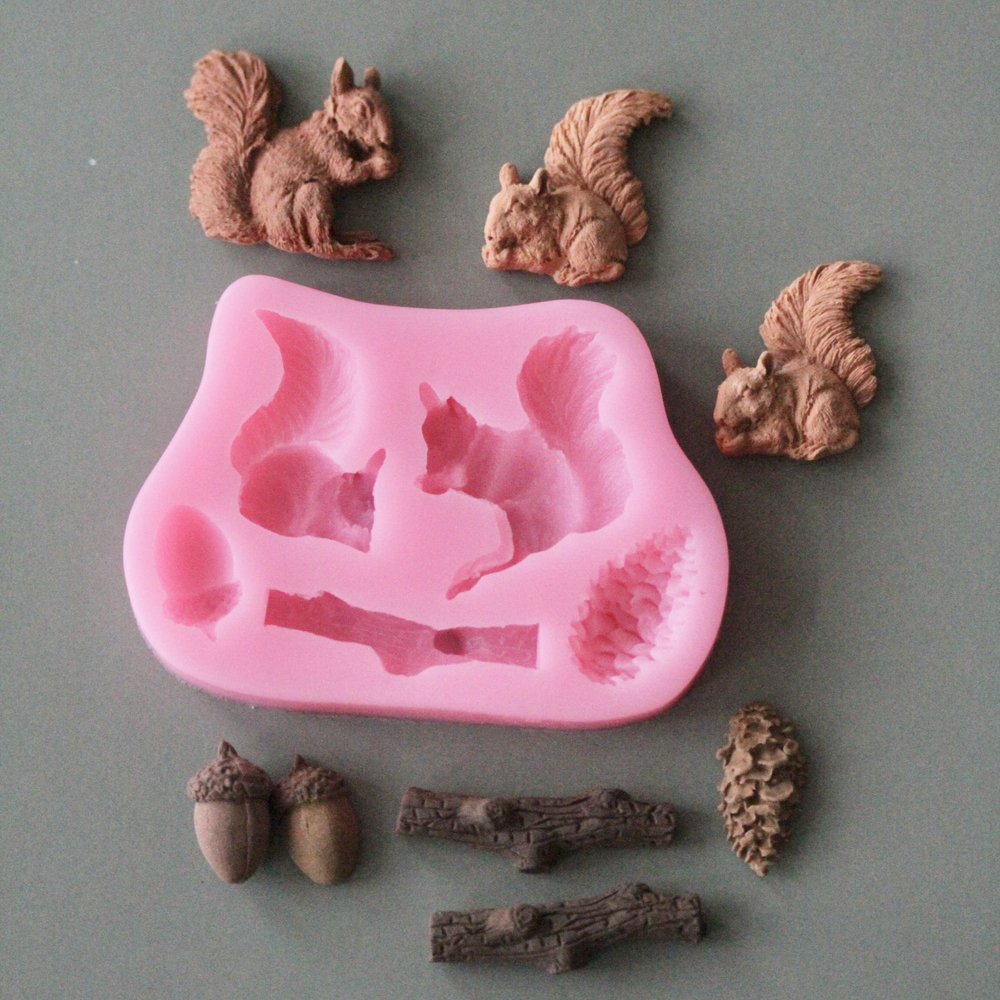 Молд силиконовый "Белочки" / форма для лепки из полимерной глины, мастики, шоколада