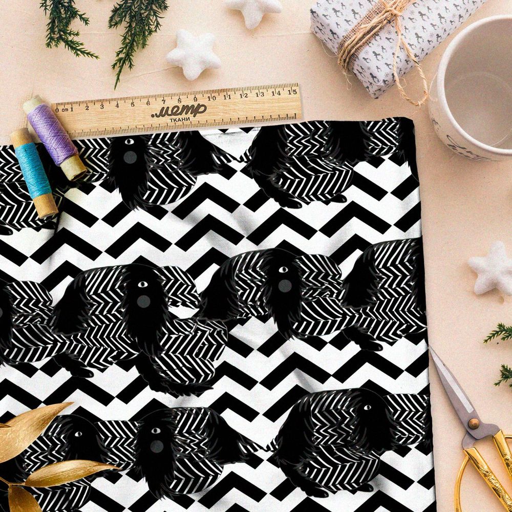 Ткань премиум таффета полосатый мир