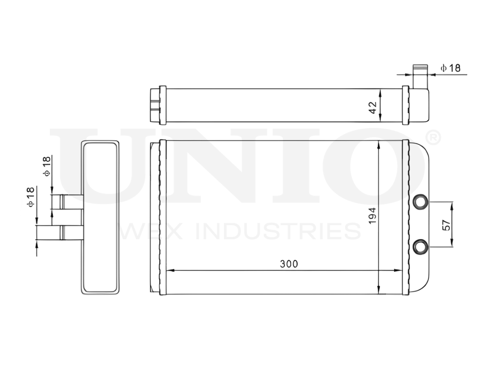 Радиатор отопителя UNIO RAD-20038