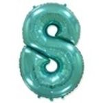 Шар (40"/102 см) Цифра, 8, Тиффани, в упаковке