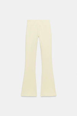 ZARA БРЮКИ FLARE ИЗ ФЛИСА, ЖЕЛТЫЙ