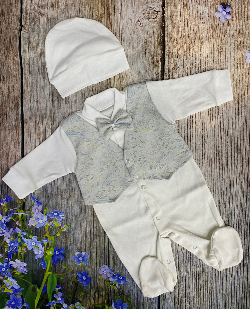 Комплект для мальчика (комбинезон, шапка) Артикул: 0403И (Размер: 62)