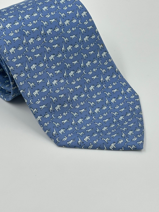 Галстук голубой «Оригами» Salvatore Ferragamo