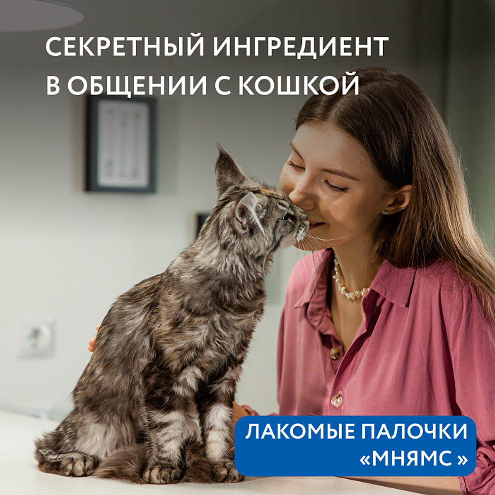 Лакомство Мнямс лакомые палочки для кошек с форелью и лососем 3х5 г