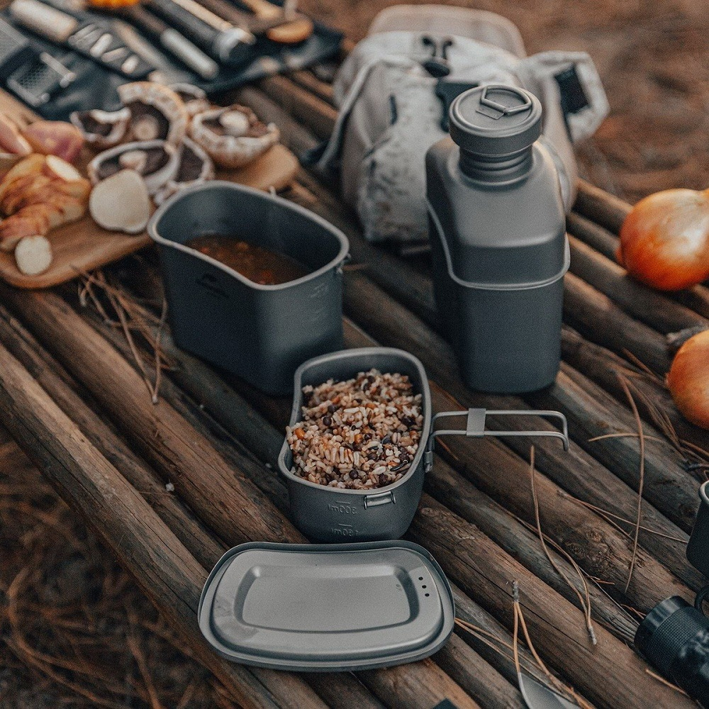Набор титановой посуды Naturehike NH21CJ004 (фляга, котелок, миска с крышкой)