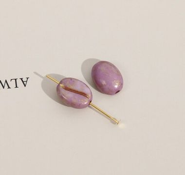 Подвеска Кофе зерно, сиреневый, акрил, 10*8 мм, Ф067