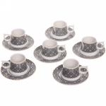 Кофейный набор 12 предметов «Галилео» (6 кружек 100мл+6блюдец), квадраты