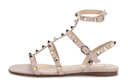 Valentino Garavani Rockstud Ankle-strap Flat Sandals