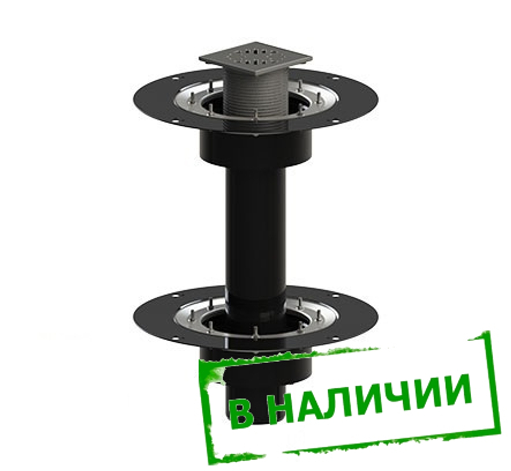 ТП-10.У.100 Воронка кровельная двухуровневая для эксплуатируемой кровли Dn110 без обогрева