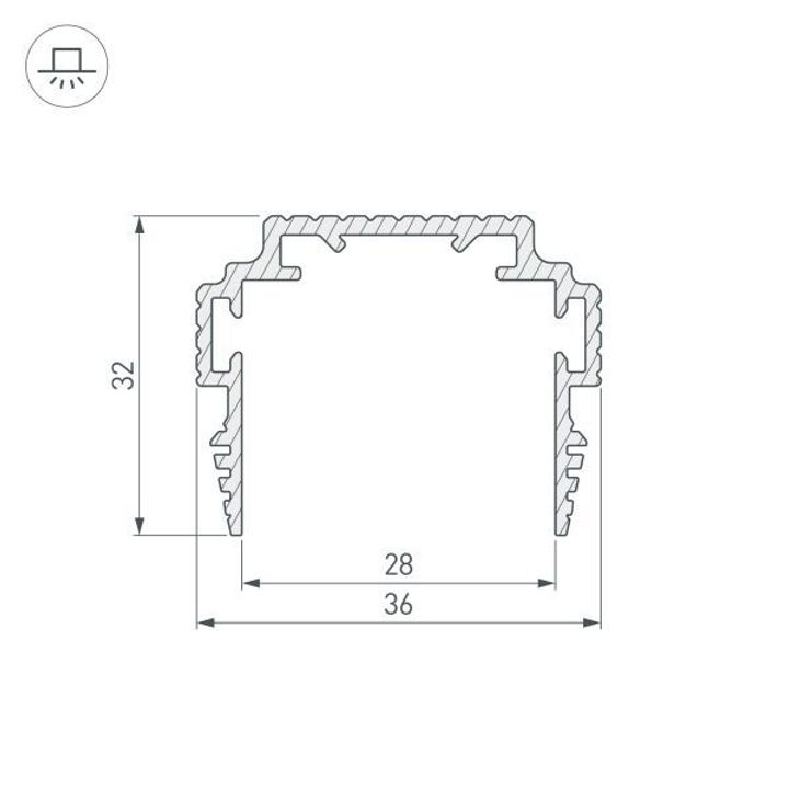 Профиль-держатель встраиваемый Arlight TEK-PLS-ZM-TK-2000 035011