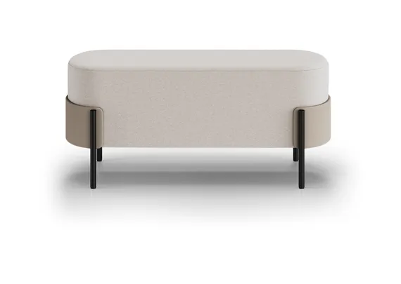 Банкетка Basic 100 см (бежевый Ангора, латте Нео, черный)