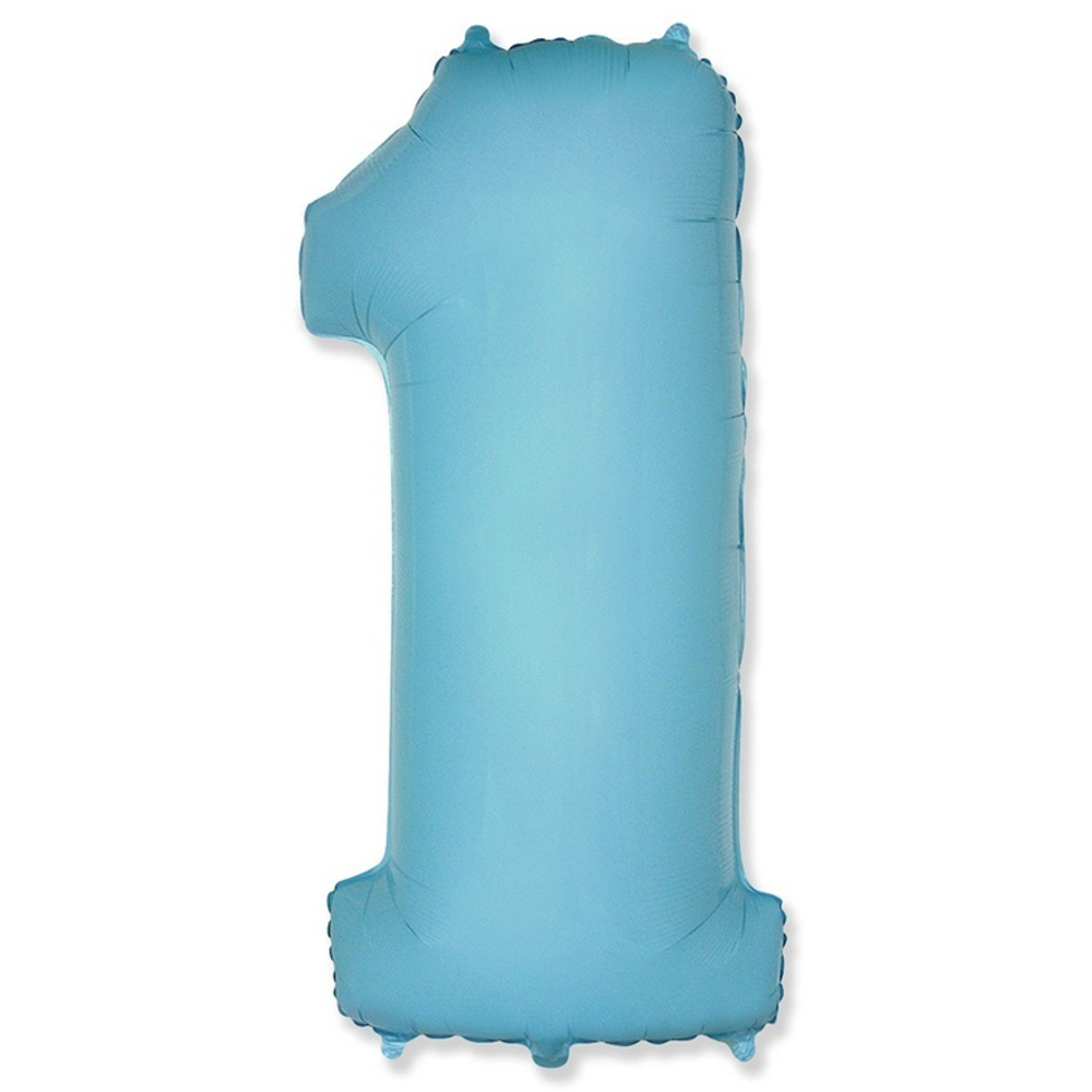 Шар ЦИФРА 1 Pastel Blue 32" 81 см