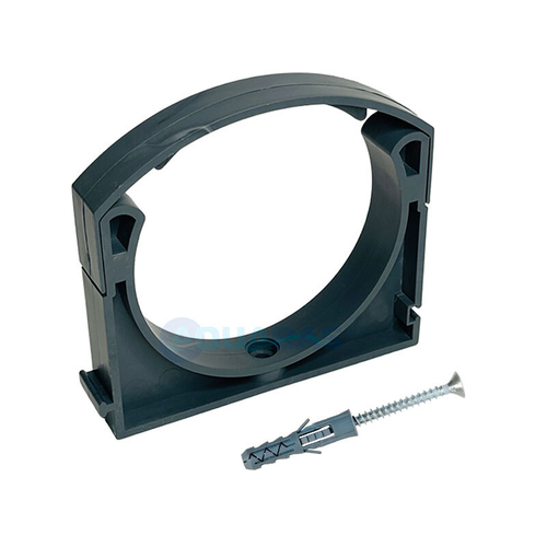 Открытая скоба с зажимом D63 ПВХ держатель труб Gemas (133355)