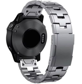 Браслет титановый 26мм (циферблат 51 мм) для Garmin Fenix, Epix, Enduro, Tactix вентилируемый (Серебристый)
