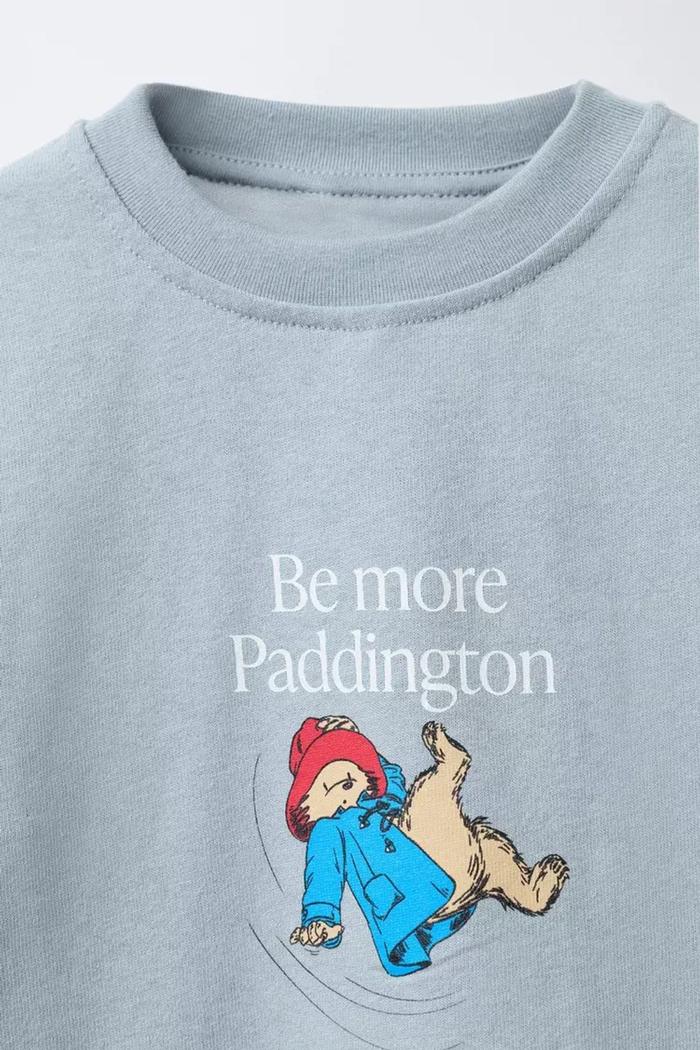 ZARA ФУТБОЛКА С ПРИНТОМ PADDINGTON ™, ВЫЦВЕТШИЙ СИНИЙ