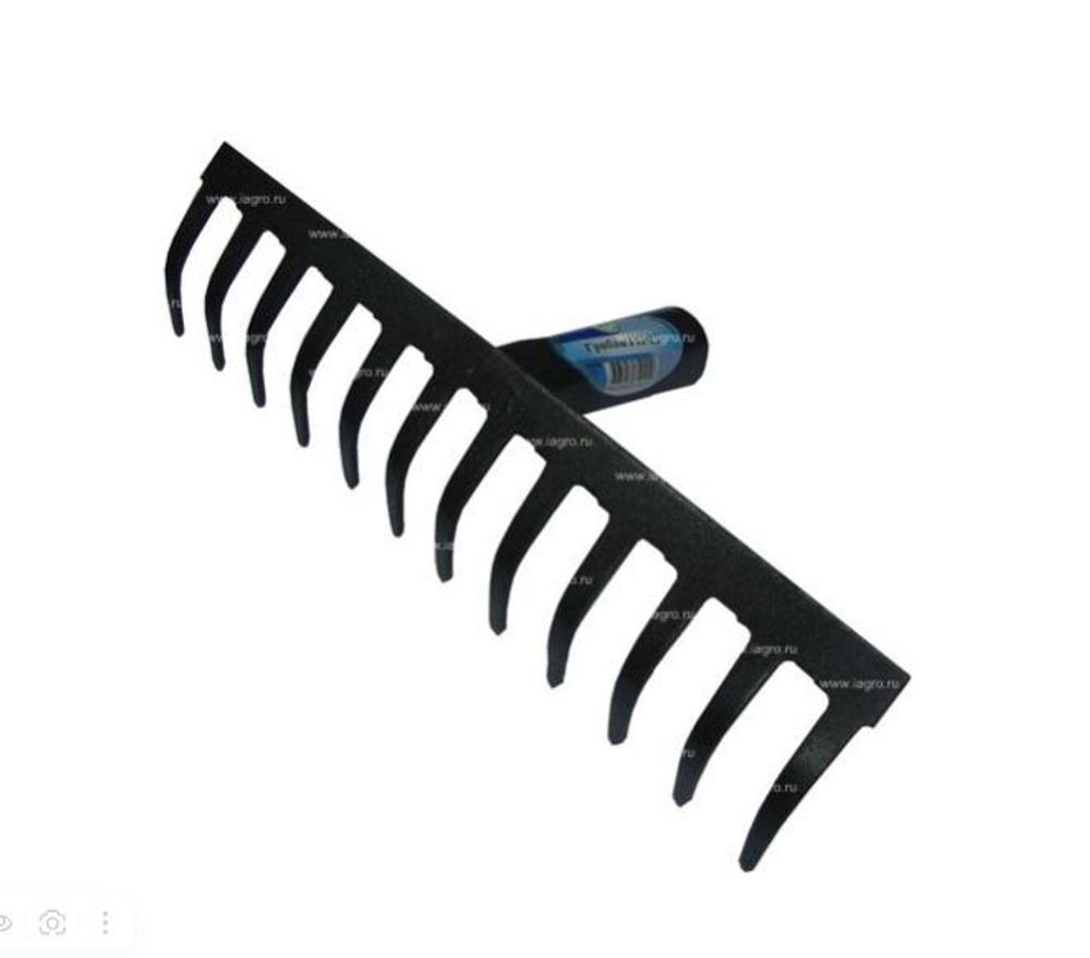 Грабли 12зуб с прямым зубом ГП-12 толщина зуба (S=3mm) б/ч  (d30чер с тул.)