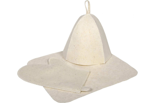 Набор банный Hot Pot шапка+коврик+рукавица