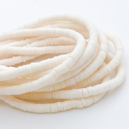 Бусина-диск, цвет пудровый, размер 4 мм, цена за нить 40 см