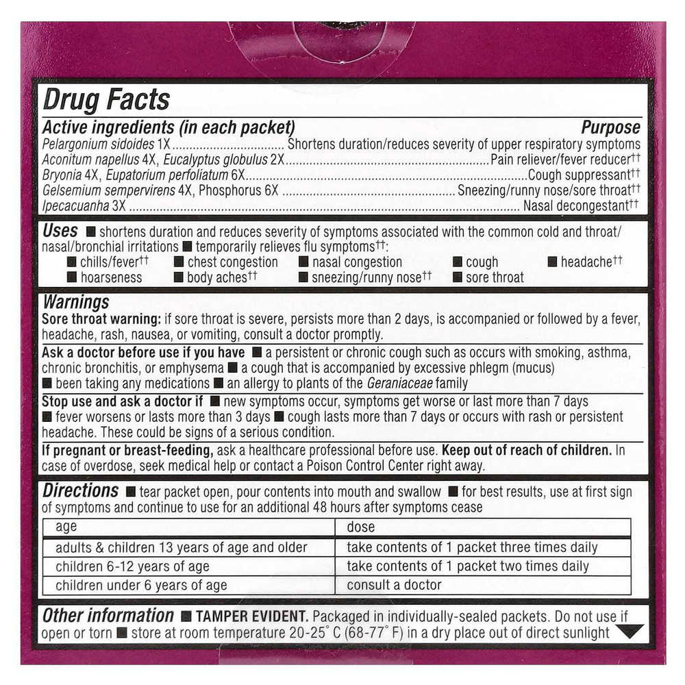 Nature's Way, Umcka®, средство от простуды и гриппа Fastactives®, для детей от 6 лет, ягоды, 10 пакетиков по 0,9 г (0,03 унции)