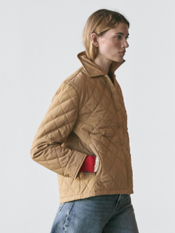 Massimo Dutti Короткая легкая стеганая куртка, коричневый