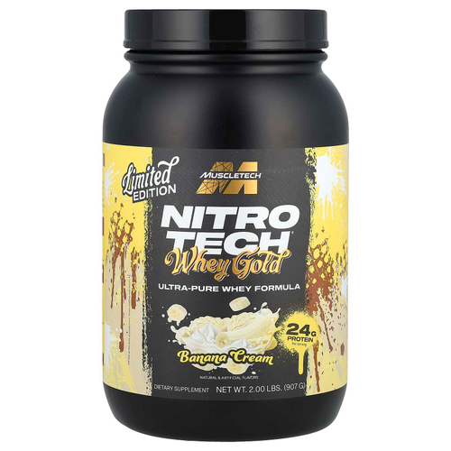 MuscleTech, Nitro Tech® Whey Gold, банановый крем, 907 г (2 фунта)