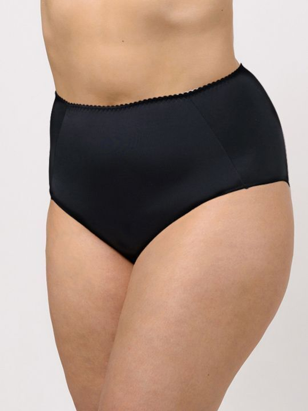 Высокие трусы-слипы с кружевной вставкой сзади (Размер: 56) (Цвет: пудровый)