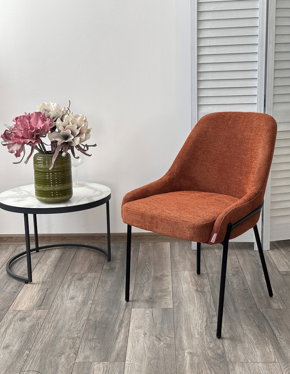 Стул М-City DISAUR Гави (Gavi) Garna-001 Коричневый, ткань, Черный каркас