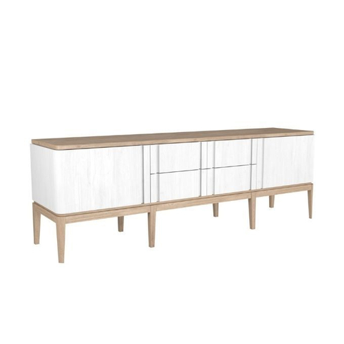 Комод Иконс (белый/беленый дуб), 192,7x62,8x45 см