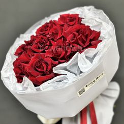 Букет из красных французских роз, 9 шт.