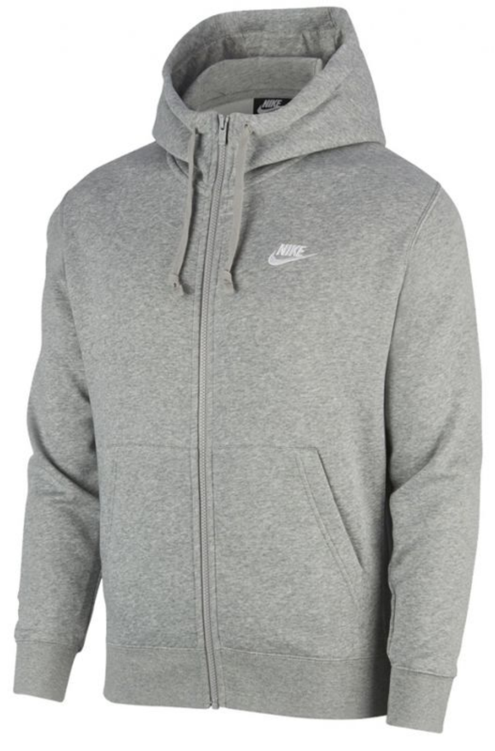 Мужская теннисная кофта Nike Swoosh M Club Hoodie FZ BB - dark grey heather/matte silver/white