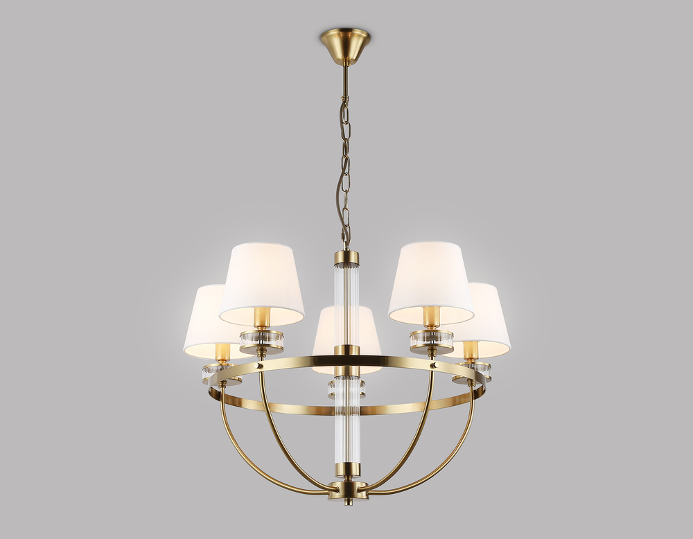 Светильник подвесной LH71251/5 BS/WH латунь/белый E14/5 max 40W D700*990