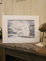 Картина авторская акварельная в паспарту 30х40 см на стену для интерьера "Шторм"