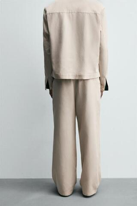 ZARA БРЮКИ RELAXED FIT, БЕЖЕВЫЙ
