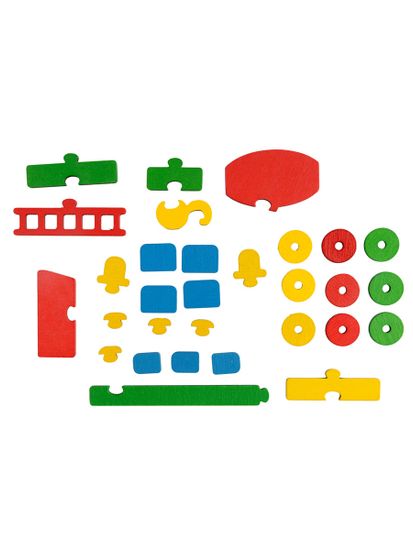 Пазл-конструктор деревянный "Автотранспорт" в деревянной коробке