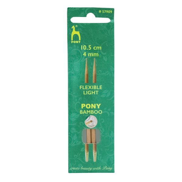 Спицы съемные Pony Bamboo ⌀4.0 мм, 10.5 см, бамбук, 2 шт, 57909