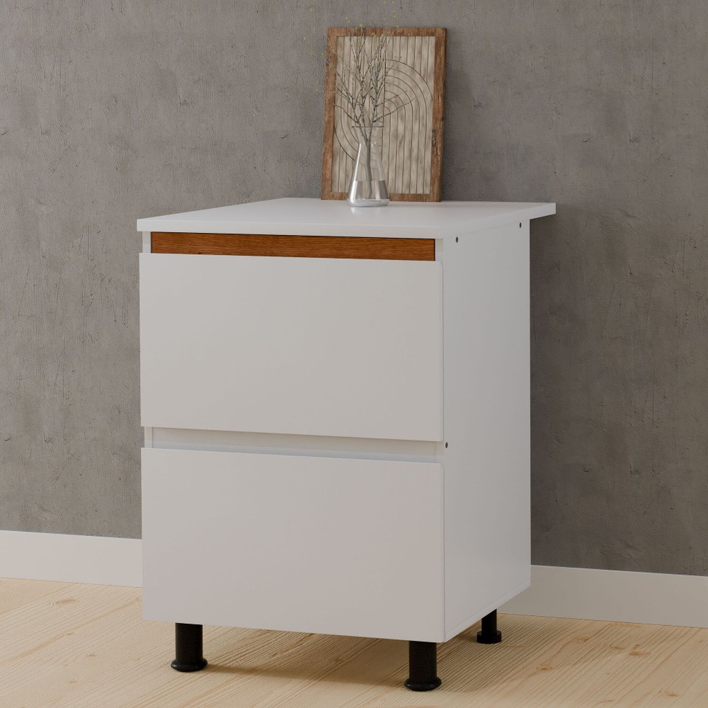 Кухонный модуль напольный 3 ящика 60х60х83, белый/дуб