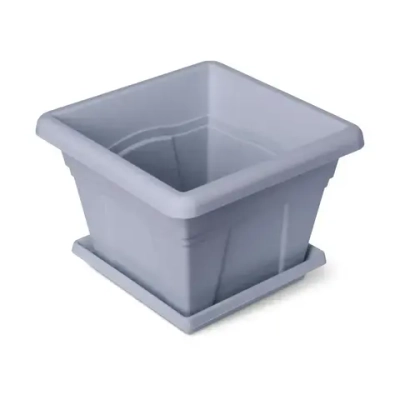 Горшок Квадро с поддоном 5.1л 24см серый С163СЕР (комплект 10 шт)