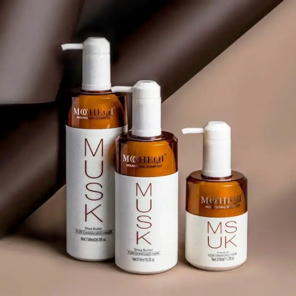 Шампунь для волос Mocheqi musk shea butter для поврежденных, окрашенных волос 518 мл