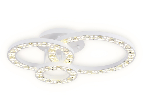 Потолочный светодиодный светильник с пультом FA161 WH/CH белый/хром 86W 500*400*130 (ПДУ РАДИО 2.4)