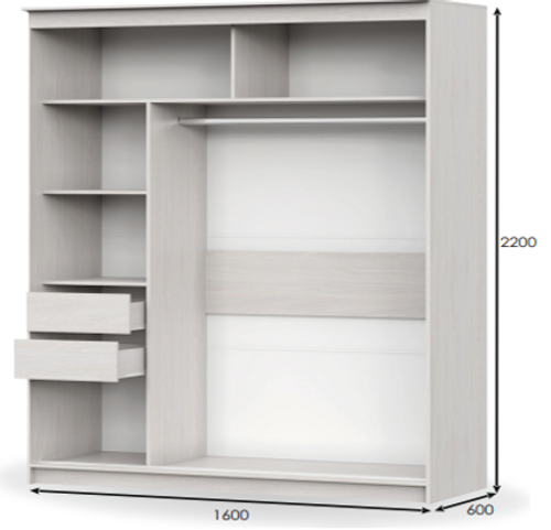Шкаф-купе "ШКП 5" (1,6) Графит серый
