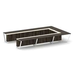 Steel Meet Стол переговорный П-образный KM-PR.B.SP-15P Дуб Мали/Ваниль Глянец/Металл Белый 4800*3200