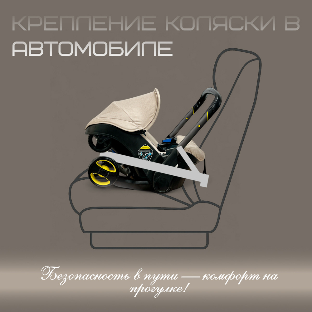 Коляска-автолюлька Bubago Mirco бежевый