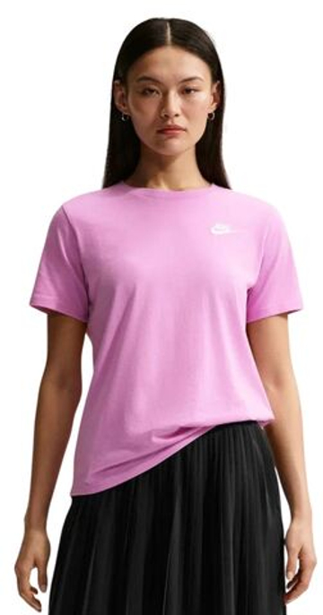 Женская теннисная футболка Nike Sportswear Club Essentials - pink/white