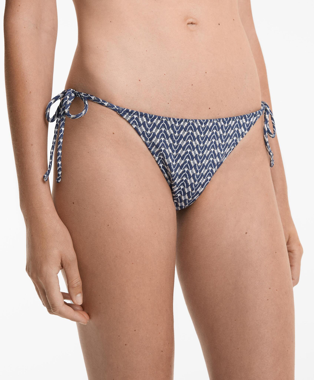 OYSHO Жаккардовые плавки-бикини средней посадки, темно-синий