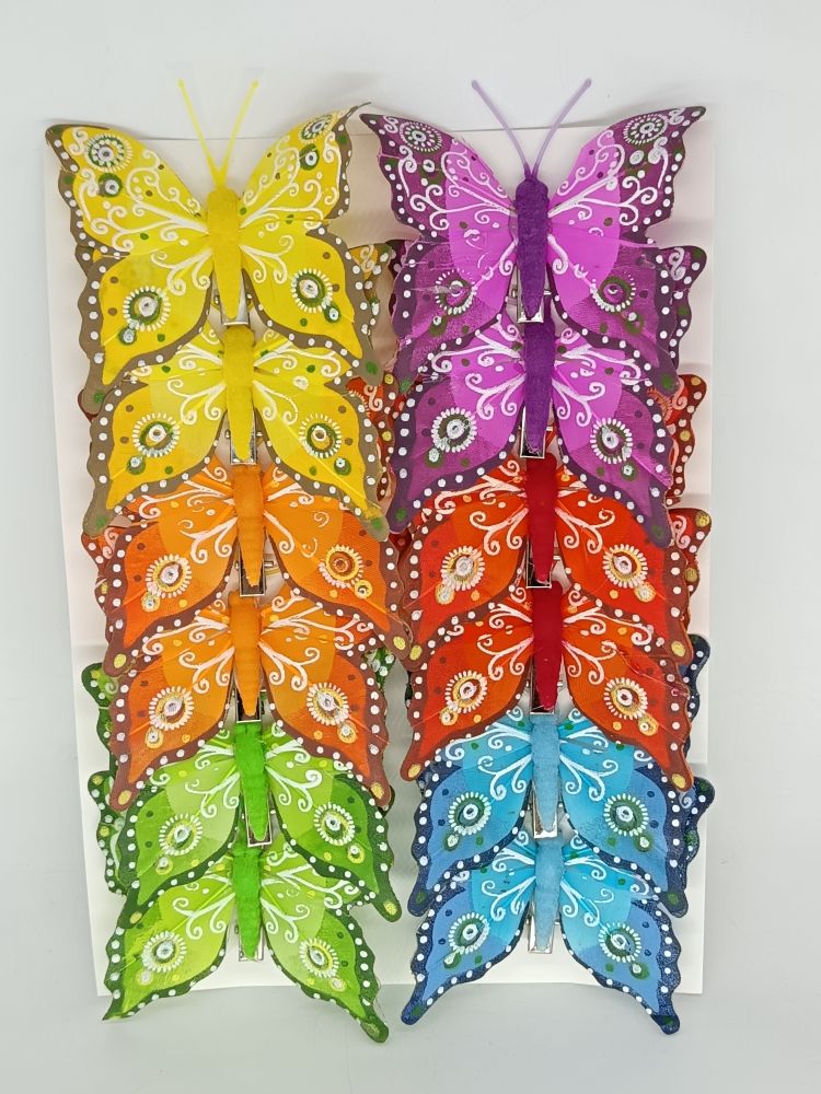 Набор бабочек на прищепке, р. 7/6,5 см