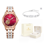 STARKING Ocean"s Heart Collection Automatic Mechanical Movement Ceramic Strap Watch Women"s Watch